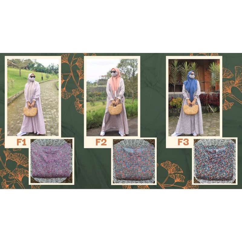 Roris Fasion Home Dress | F1,F2 F3 | Gamis motif Kembang terbaru untuk remaja dan dewasa + Free mask