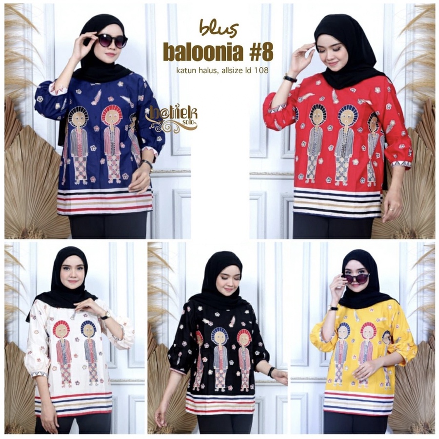 PREMIUM BALOONIA MAMI Batik Blus #8 Lengan Karet Lonceng Warna Kekinian Simbok Jamu Modern Atasan Ke