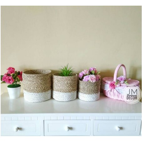 Cover pot seagrass banyak warna pilihan harga langsung pengrajin