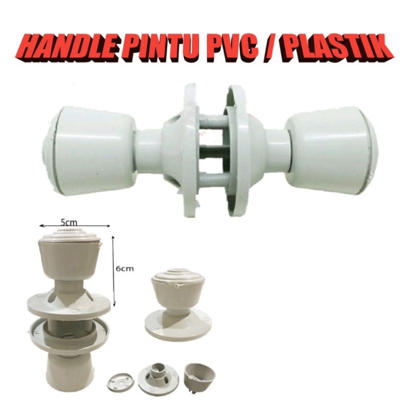 HANDLE PINTU KAMAR MANDI PVC BULAT 1SET/ TARIKAN PINTU PVC / HANDLE PINTU PLASTIK/ TARIKAN PINTU PVC