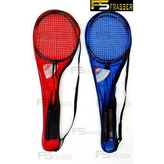 Raket Badminton Bulutangkis Frasser Set isi 2 Plus Kok dan Cover