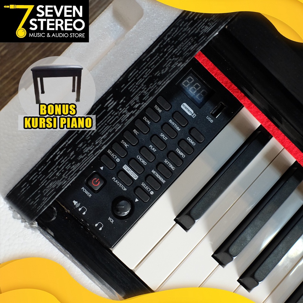 FORT BELGICA Digital Piano Keyboard Piano Premium Classic bukan YAMAHA - Hitam