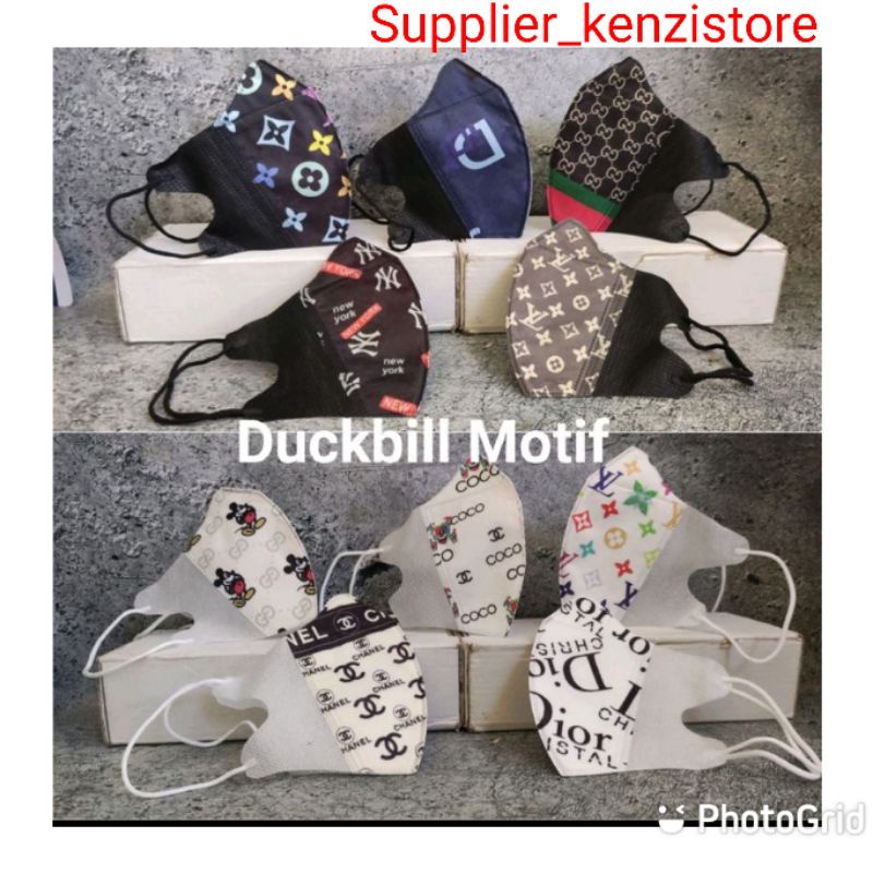 BISA [COD] [GRAB] Termurah  Masker Duckbill Motif 3ply Branded Mix