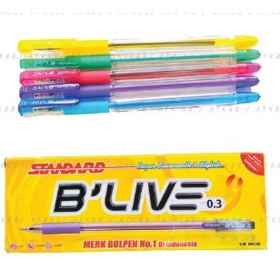 

Standard B-Live 0.5 Black Ink / Pulpen Standard Warna