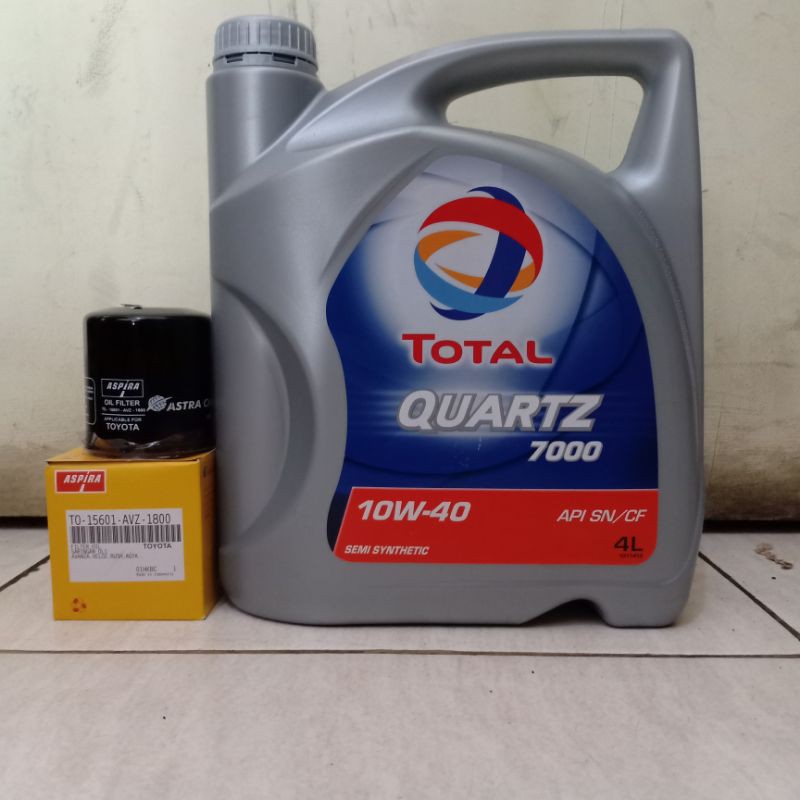 Paket Oli Total 10W-40 + Filter Oli Agya / Ayla / Calya / Sigra