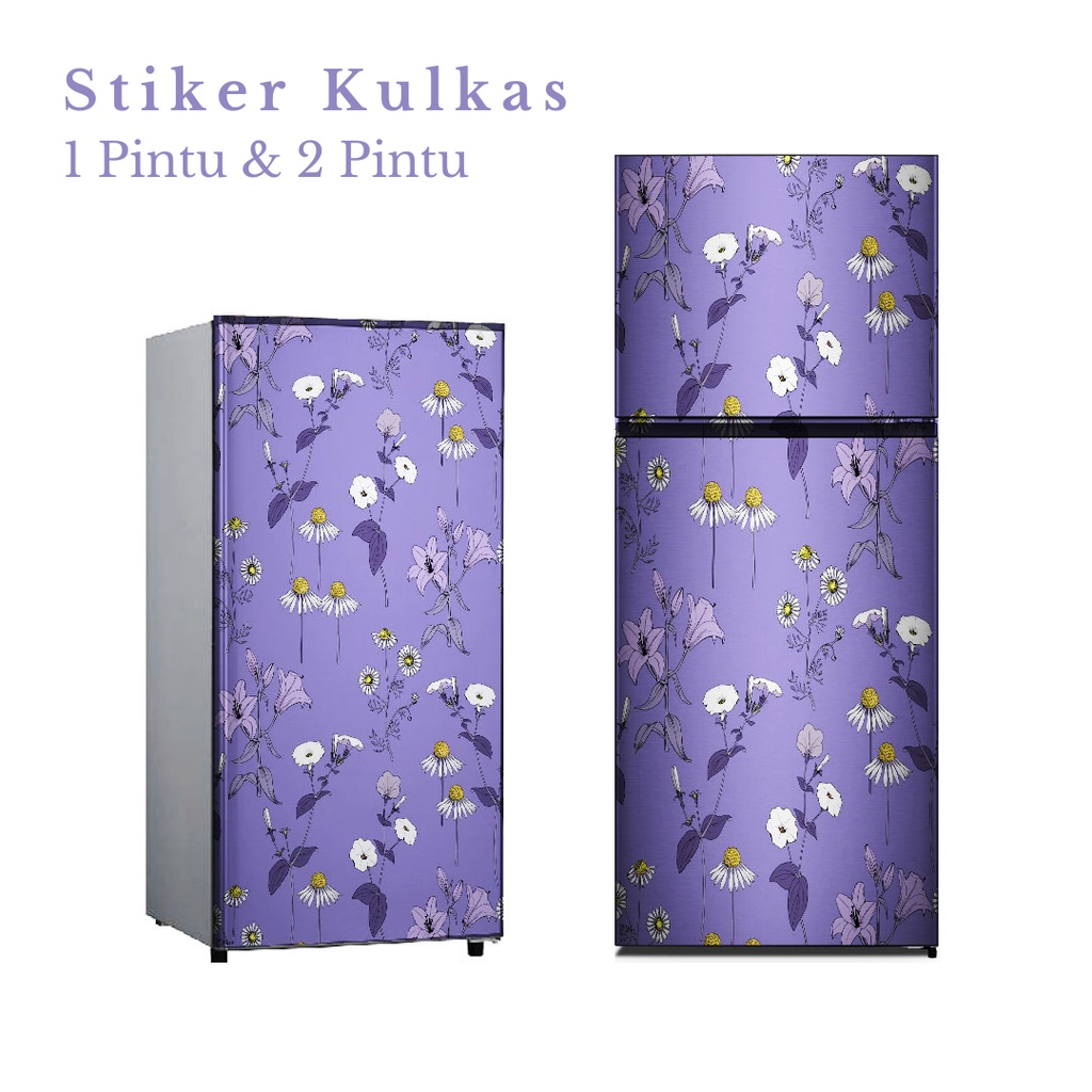 Stiker Kulkas 1 Pintu dan 2 Pintu motif Bunga Kode B-A18 - FX