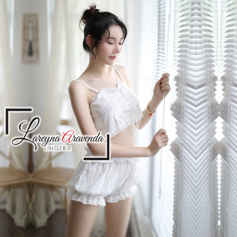 Lingerie Set Lingerie + Celana Pendek Seksi Model Two Piece Charming Lace LG128(F8D0) Lingerie Sexy 