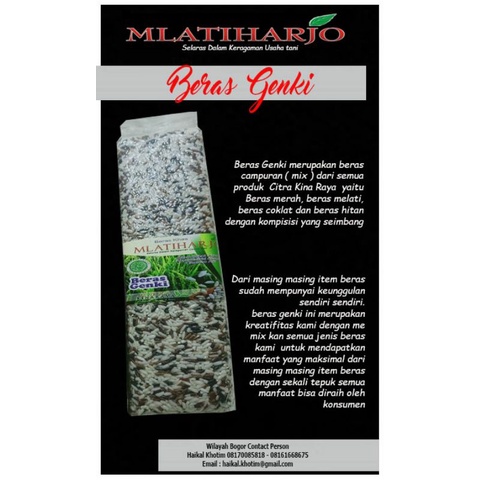 

BERAS GENKI ORGANIK MLATIHARJO