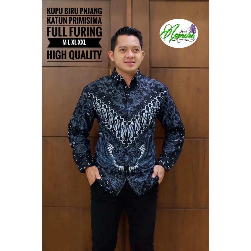 KUPU BIRU ASMARA BATIKSOLOAMANAH BAJU KEMEJA BATIK SOLO PRIA LENGAN PANJANG PENDEK LAPIS FURING ATASAN BATIK PREMIUM MODERN KATUN HALUS KATRESNAN UNGU KEMBANG BIRU ANGGORO WHITE COFFE LAYUNG MERAH WIRAYUDA HITAM BRAMANTYO BIRU BRAMANTYO MERAH BRAMANTYO