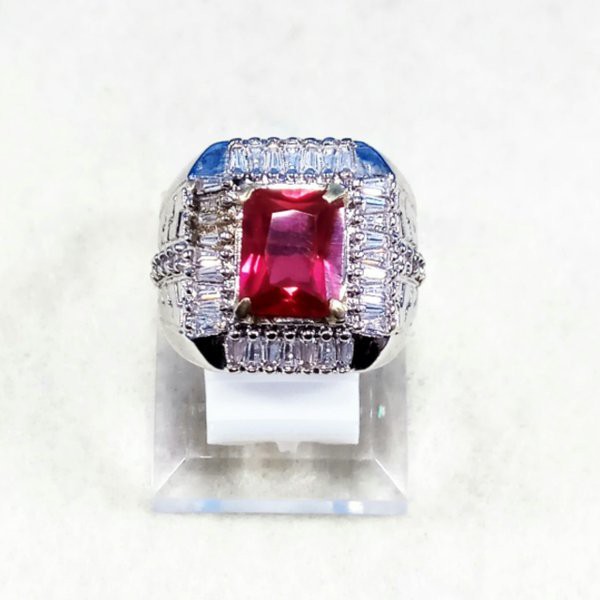 CINCIN PERMATA MERAH SIAM CUTING OCTAGON OCTAGON UP 9MOHS KILAU MEMPESONA