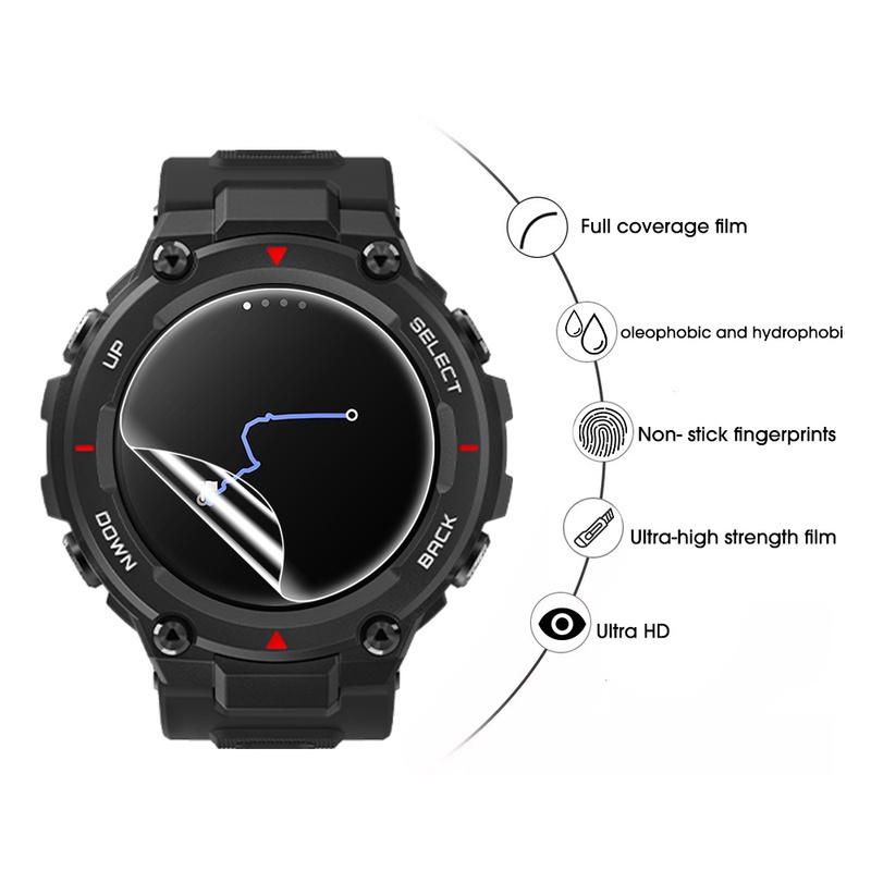 Film Pelindung Layar Bahan TPU Hydrogel Untuk Smartwatch Huami Amazfit T-Rex / Amazfit T Rex