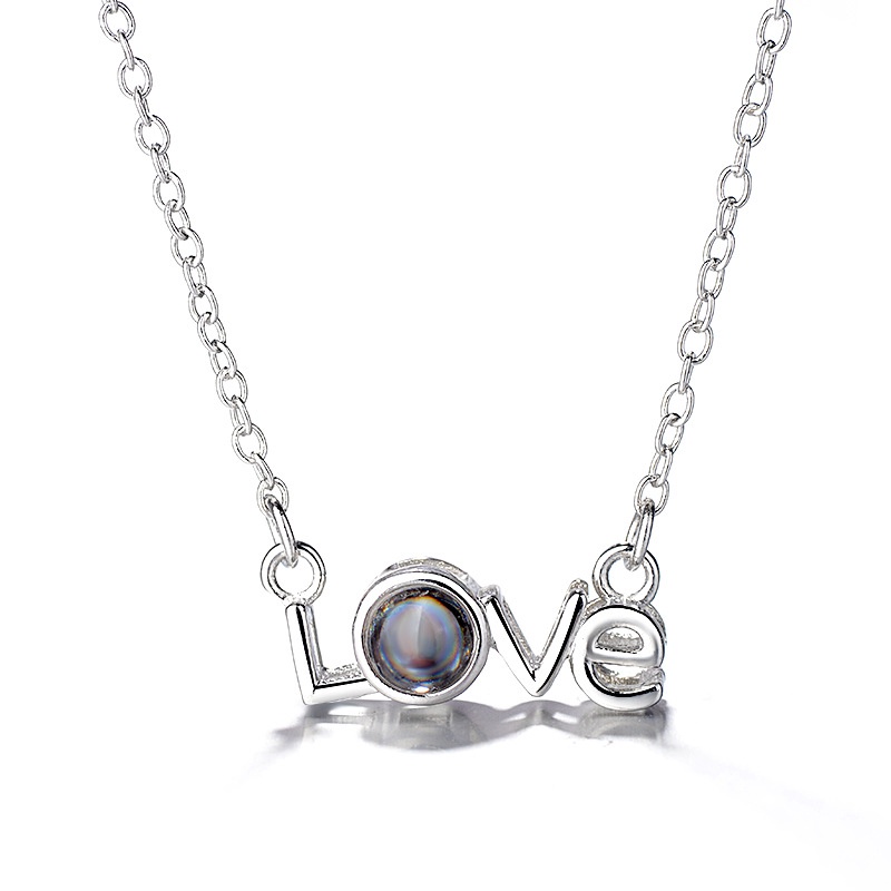 [Ready Stock]Stylish and Simple Personality Plated 925 Silver Love Necklace