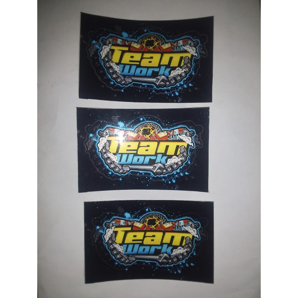 

Sticker Vynil susu TEAM WORK + Laminasi dingin anti air, Custom Sticker