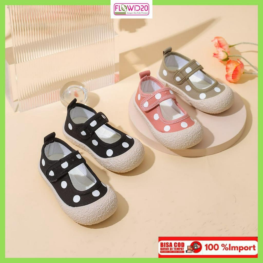 Flowid20 - Sepatu anak import premium polka slip on anak 121