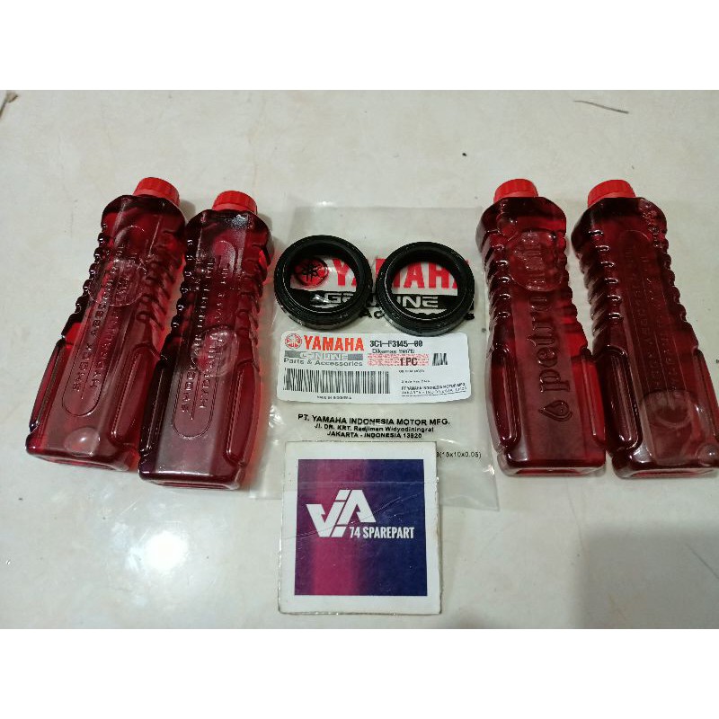 Seal shock depan+4pcs oli shock Yamaha Vixion old,Vixion NVL, Scorpio, R15 NVL NVA
