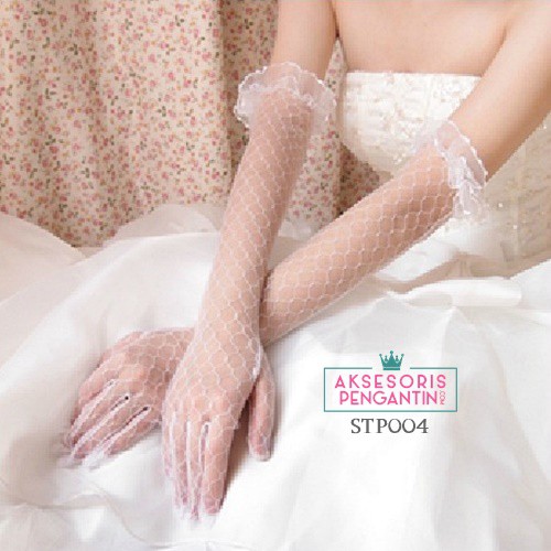 [READY STOCK] WEDDING GLOVES  SARUNG TANGAN PENGANTIN PANJANGAKSESORIS PESTA STP004