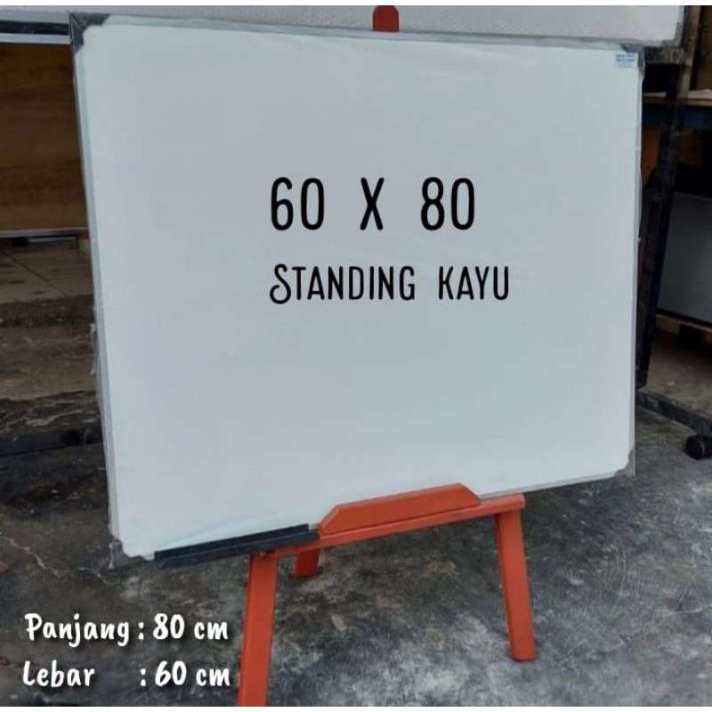 Whiteboard standing kayu