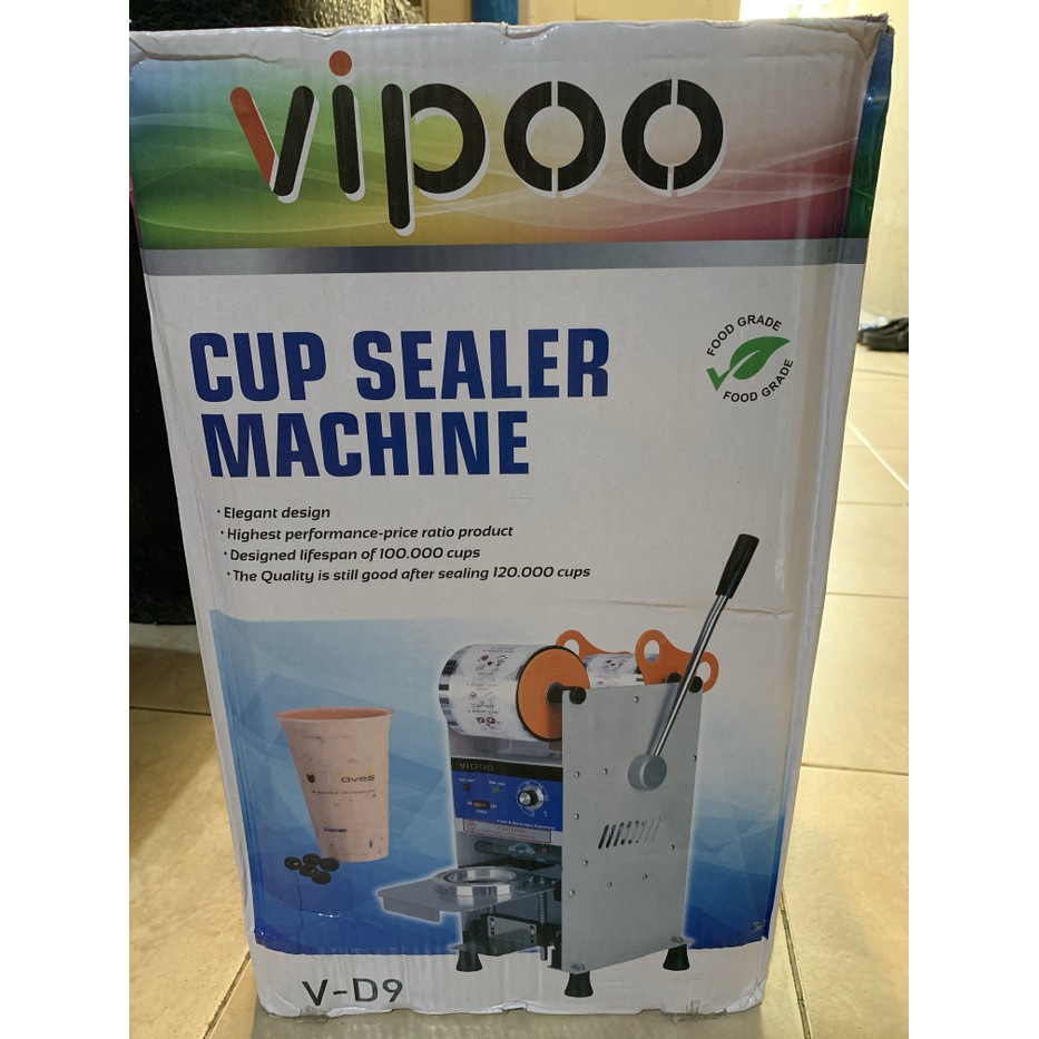 Vipoo.Omicko Cup Sealer Machine V-D9 / Mesin Penyegel Gelas Minuman Ukuran 12oz-22oz ORI