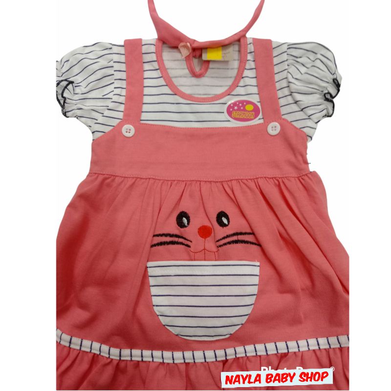 Dress Bayi Perempuan Newbor/Dres Bayi Set Topi+Celana/Dress Bayi Perempuan murah