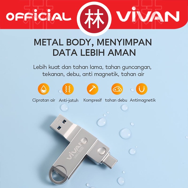 VIVAN VOC232 / VOC264 Flashdisk OTG Dual Type-C USB 3.1 32GB 64GB