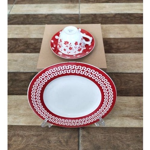 Hampers Imlek/Piring Porceline Set/Cangkir Porceline Set/Cup Saucer + Kaki Pajangan Piring/Kaki Paja