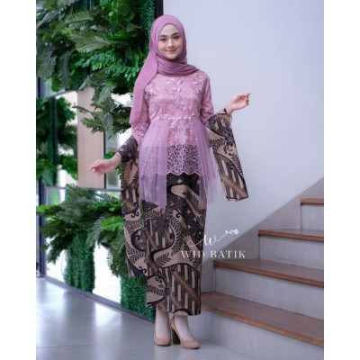 Batik Couple Kebaya Tunangan Set Annisa Lamaran Wisuda Nikahan Wanita Terbaru Modern