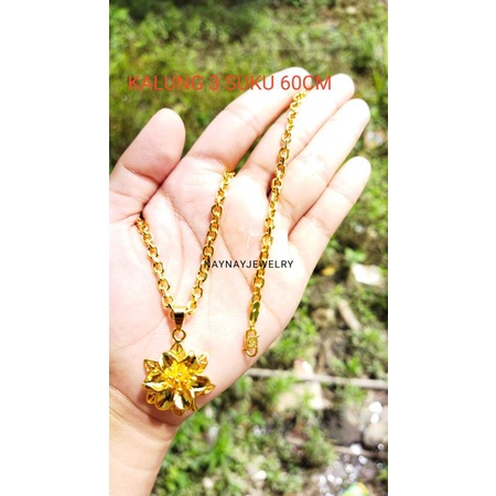 Kalung koin Medan 3 Suku 60cm / Warna 24k / tidak mudah pudar / terlaris