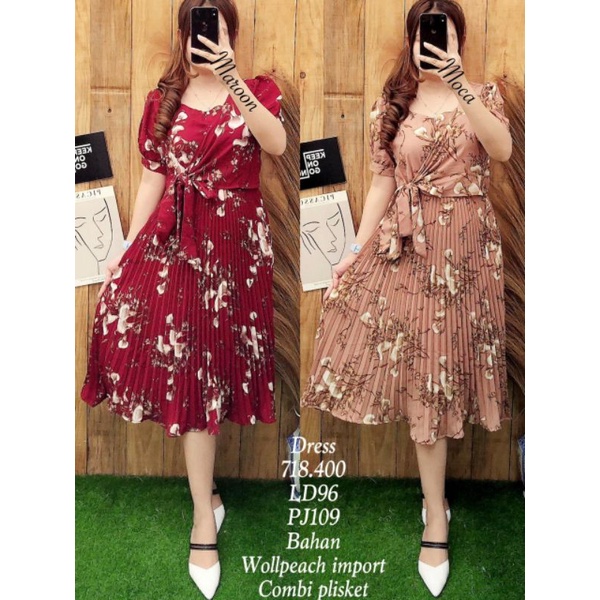 Dress wollpeach comb plisket import