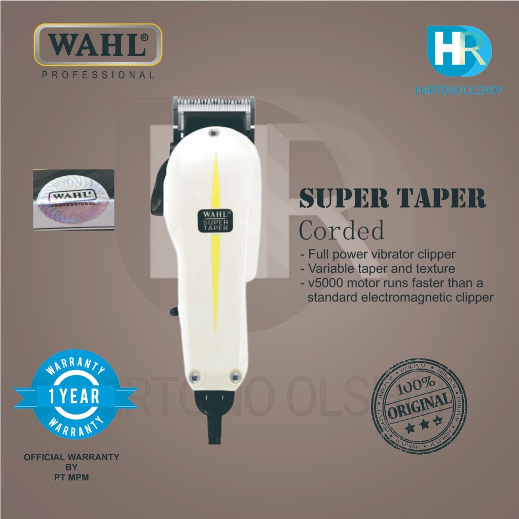 WAHL SUPER TAPER CORDED FULL SET ORIGINAL GARANSI PT. MPM