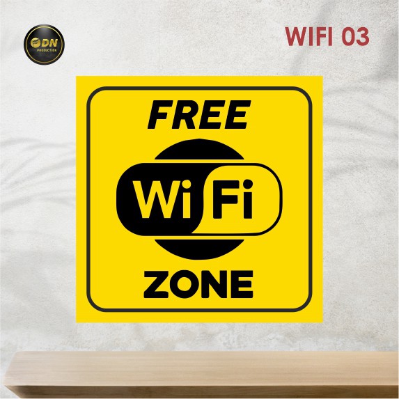 Stiker Free Wifi 15 cm untuk Dinding Kaca Cafe Warung Warnet Bis