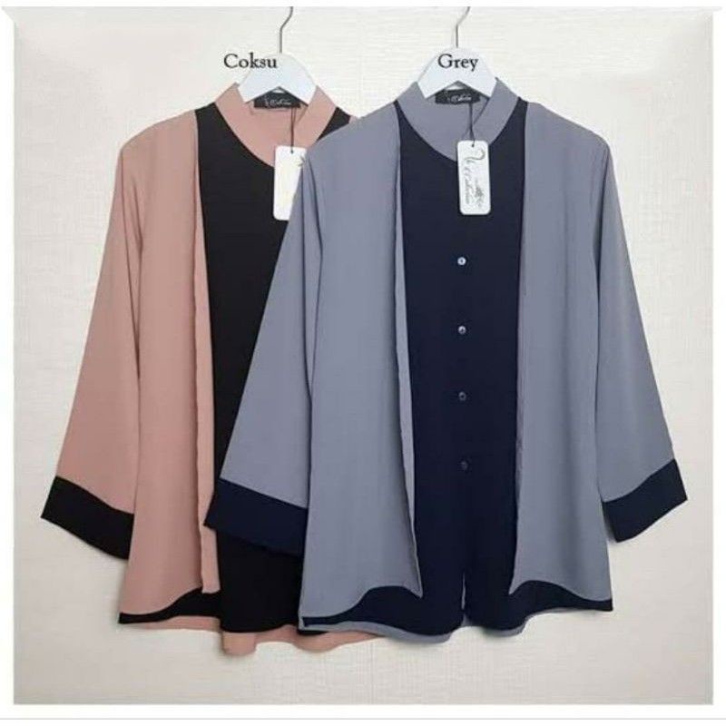 LONG KARDI - Kardigan Baju Atasan Tunik Fashion muslim Muslimah Korean style Wanita Midi Dress busui