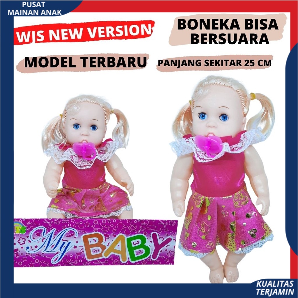 Mainan Anak Perempuan Boneka empeng Bersuara dan menNyala Suara Papa Mama Menangis Bahan Plastik WJS