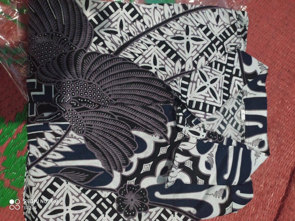 Kemeja Batik Pria Lengan Panjang Size M L Xl Xxl  Bswart Batik Hrb026 Kenongo Hem Panjang Padi