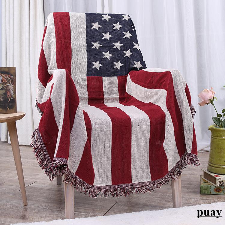 Kain Handuk Mandala Multifungsi dengan Gambar Motif Bendera Amerika Bergaya Retro