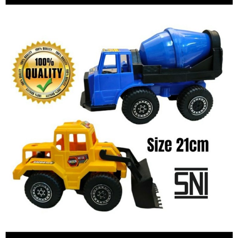 Mainan Truck Buldozer Dan Mixer - Mainan Diecast - Buldozer - mixer