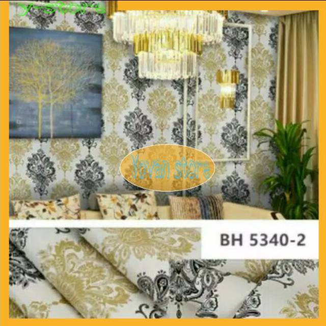 Wallpaper batik hitam gold  Walpaper dinding batik