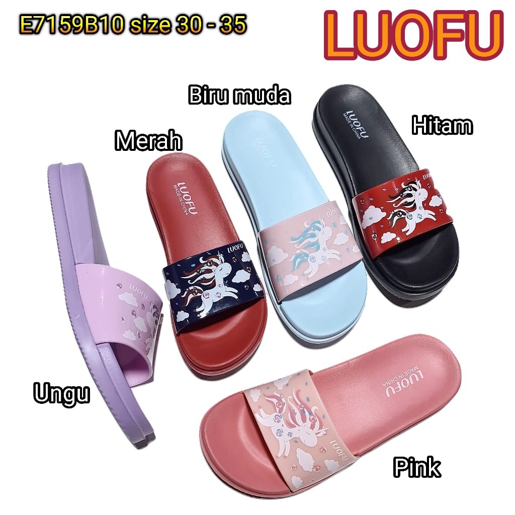 Jelly sandal anak cewek luofu sendal slop karet import E7159B10