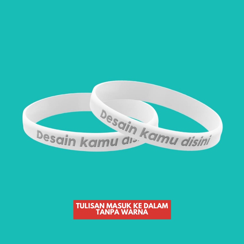 Gelang custom satuan (tulisan masuk ke dalam, tanpa warna) | Jenis SLIM