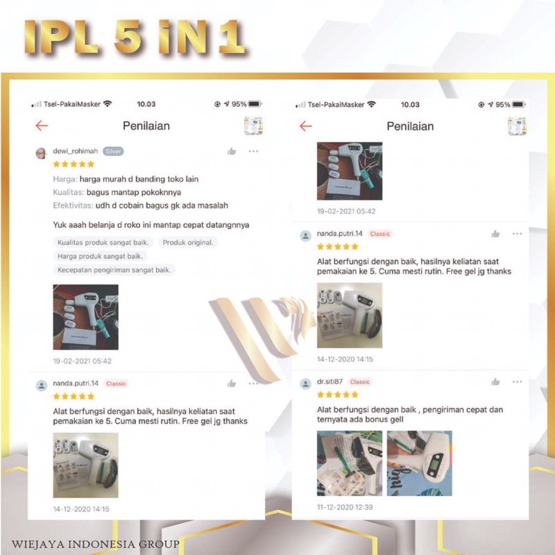 Alat IPL Laser Hair Removal 5in1 Alat laser penghilang bulu Dengan 500.000 Shoot Garansi 100%