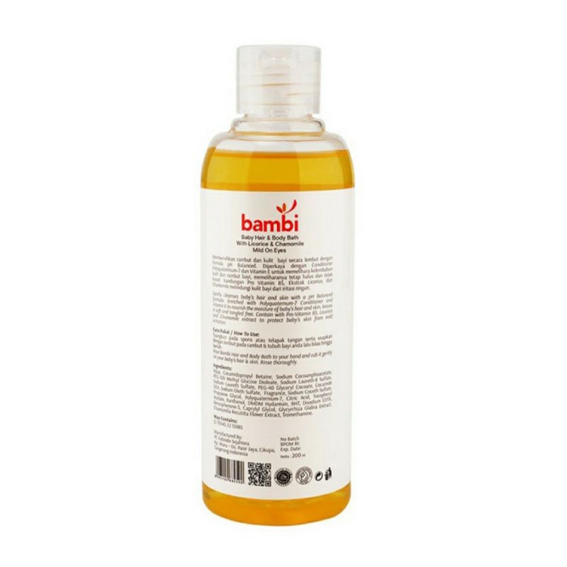 Bambi Baby Hair &amp; Body Bath 200ml