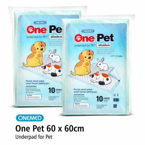 Onepet Onemed Underpad 60x60 cm 10 pcs - Training Perlak Hewan/Anjing/Kucing Per Pack