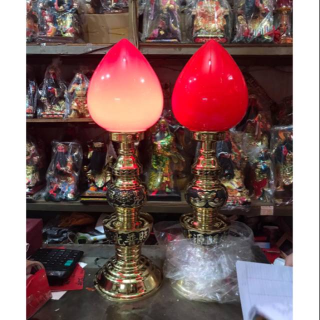lampu altar puja sembahyang kuningan taiwan 24 inch - sien to