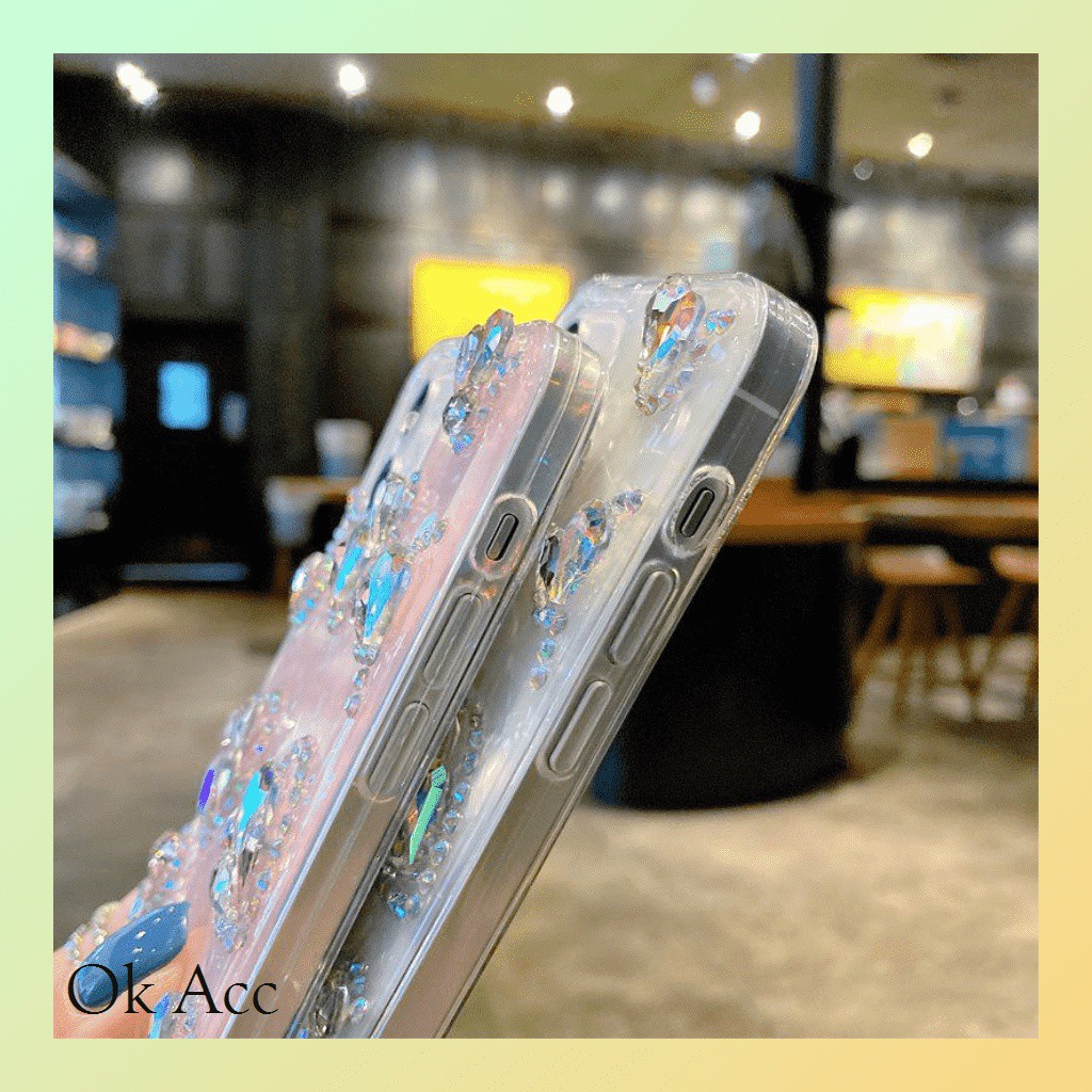 Soft case Glitter bentuk Hati Iphone 7 8 SE 7+ 8+ X Xr Xs Max 11 Pro Max 12,Oppo Reno 4 4F 5 FH10