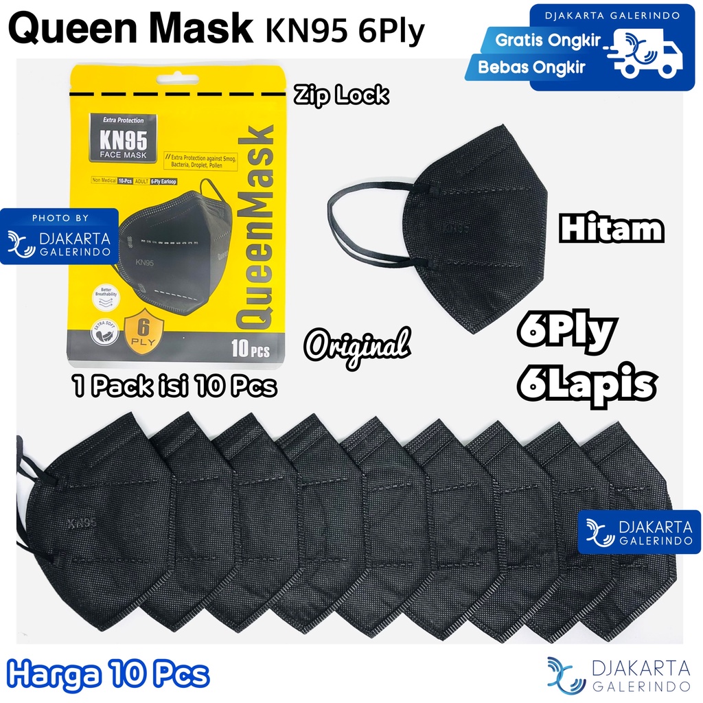 Masker KN95 Original 6Ply QUEEN Mask Original isi 10 Pcs