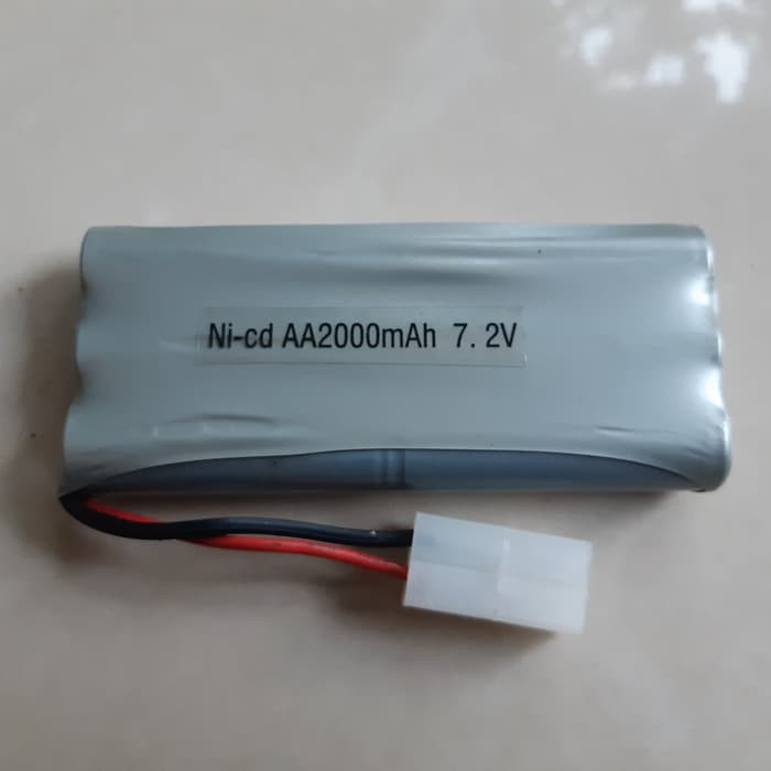 Baterai Rc car Drift Nicd AA 2000Mah 7.2V - batre rc socket putih 2pin