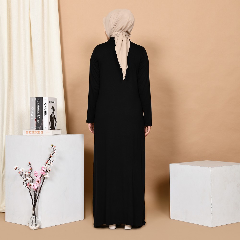 Mybamus Arisha Basic Long Dress Black M15567 R42S6 - Gamis Muslim-5