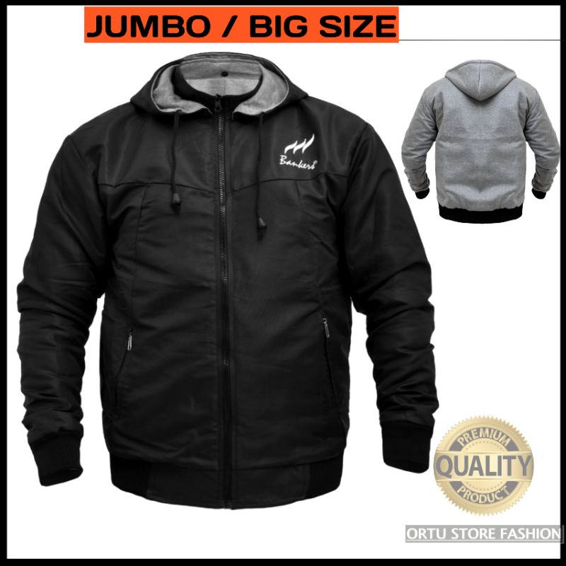 Jaket Parasut Bolak Balik Jumbo Big Size L-XXXL Pria Dewasa Terbaru Original Hoodie Bandung Distro XXL Polos Resleting 100% Keren Waterproof Anti Angin Air  Cowok 2022 Laki laki Cowo Parasit Anti Air  Jacket Jeket Bagus Tudung Bol bal Casual Motor