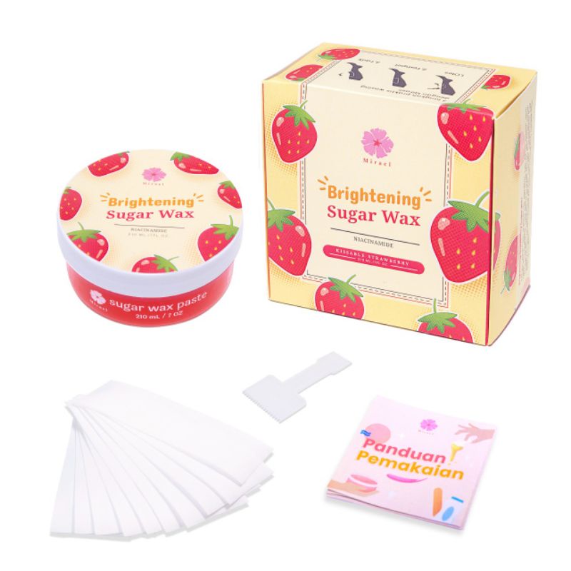 MIRAEL SUGAR WAX STRAWBERRY WAXING KIT pencabut bulu kaki tangan ketiak ketek alis