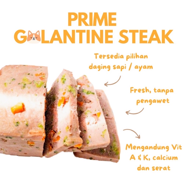 Godoggie Galantine Steak - Meal for Dogs - Cooked Food - Makanan Anjing