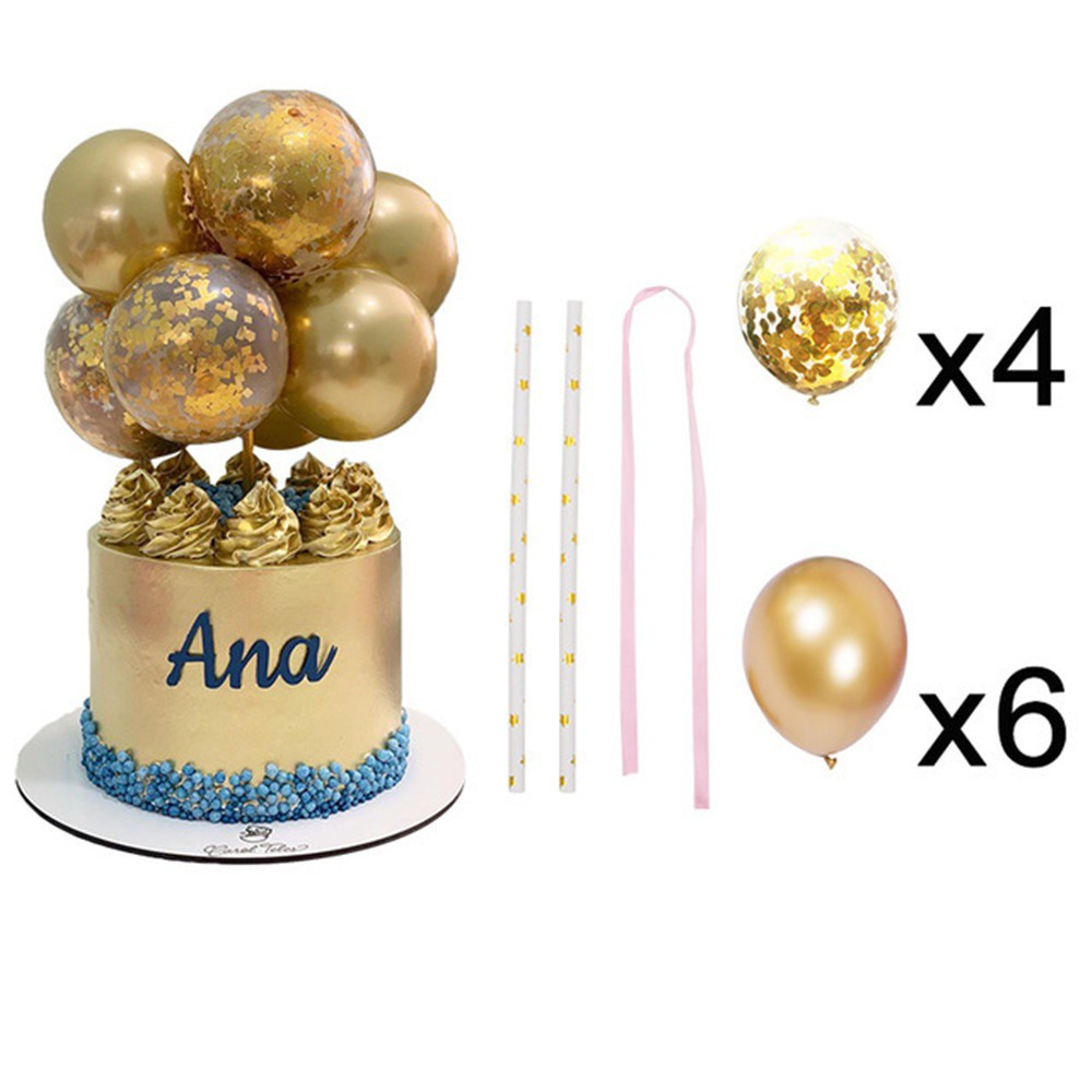 Suyou 10pcs / Set Balon Confetti Bahan Latex Ukuran 5inci Transparan + Glitter Untuk Dekorasi Pesta